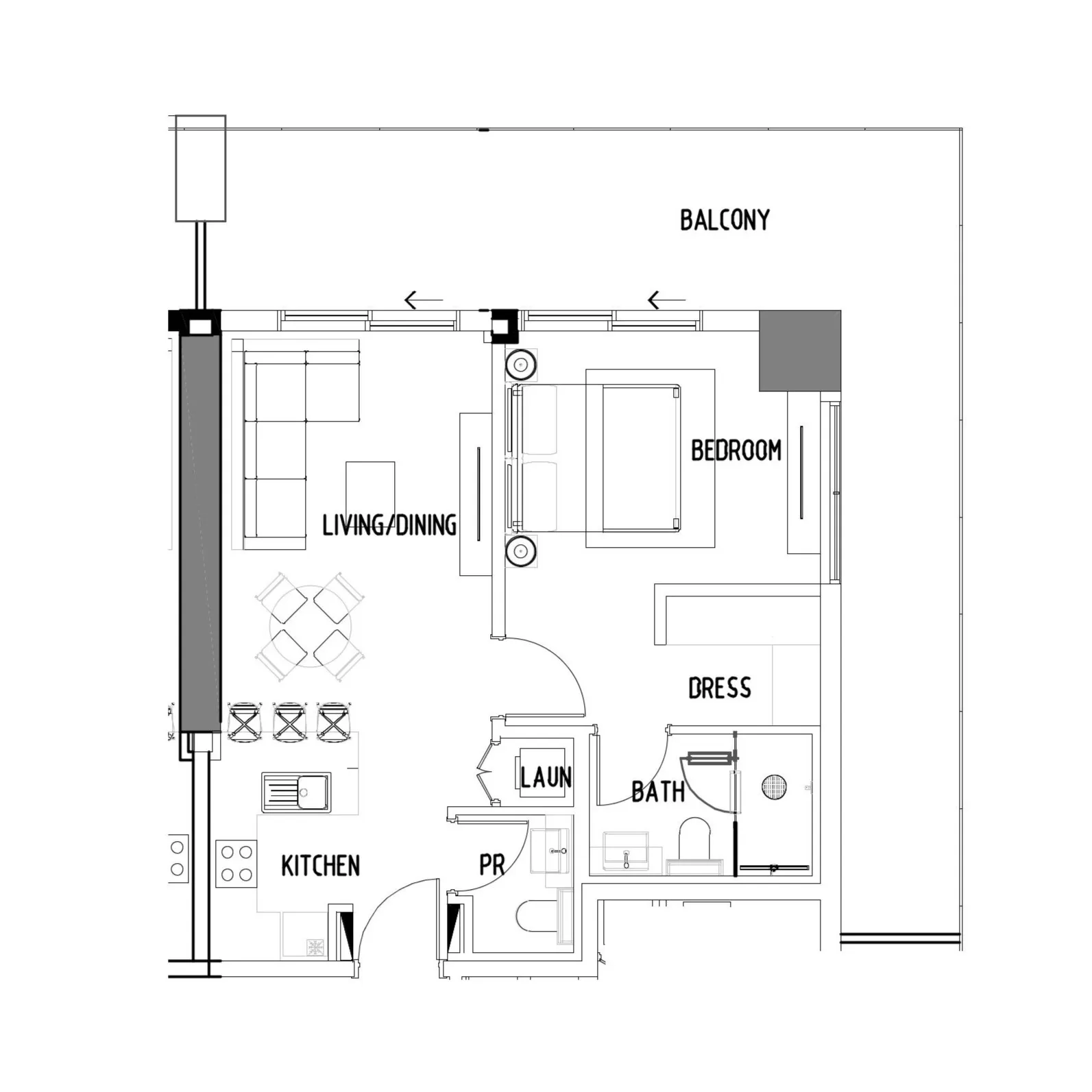 Floor plan — 1 BR