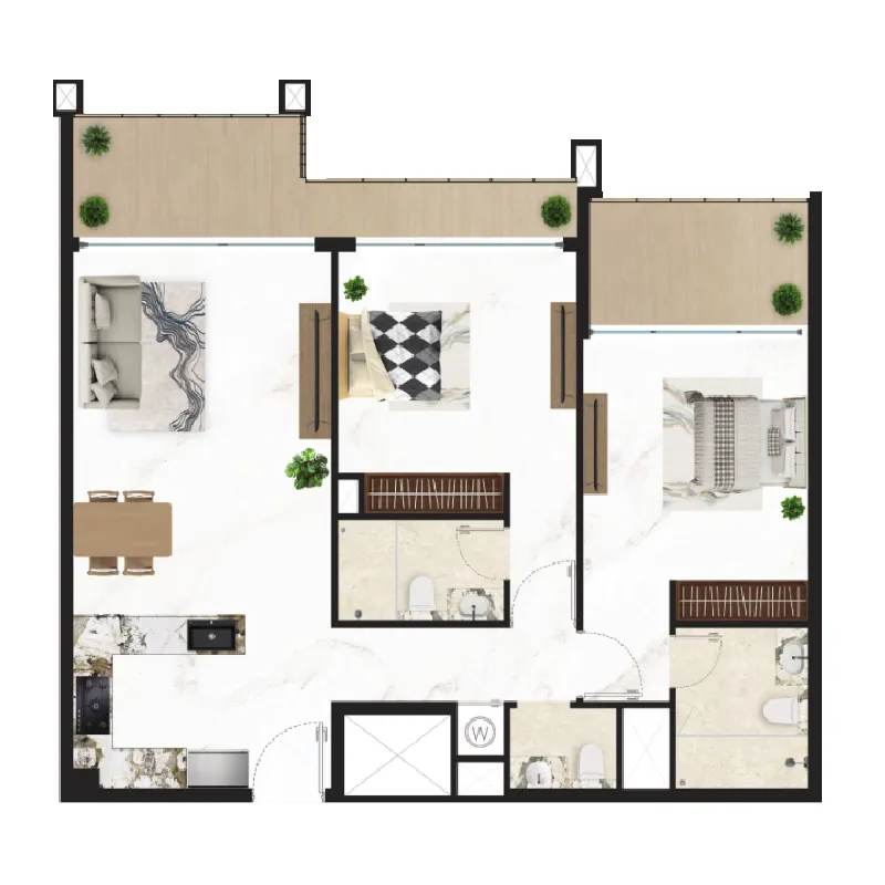 Floor plan — 2 BR