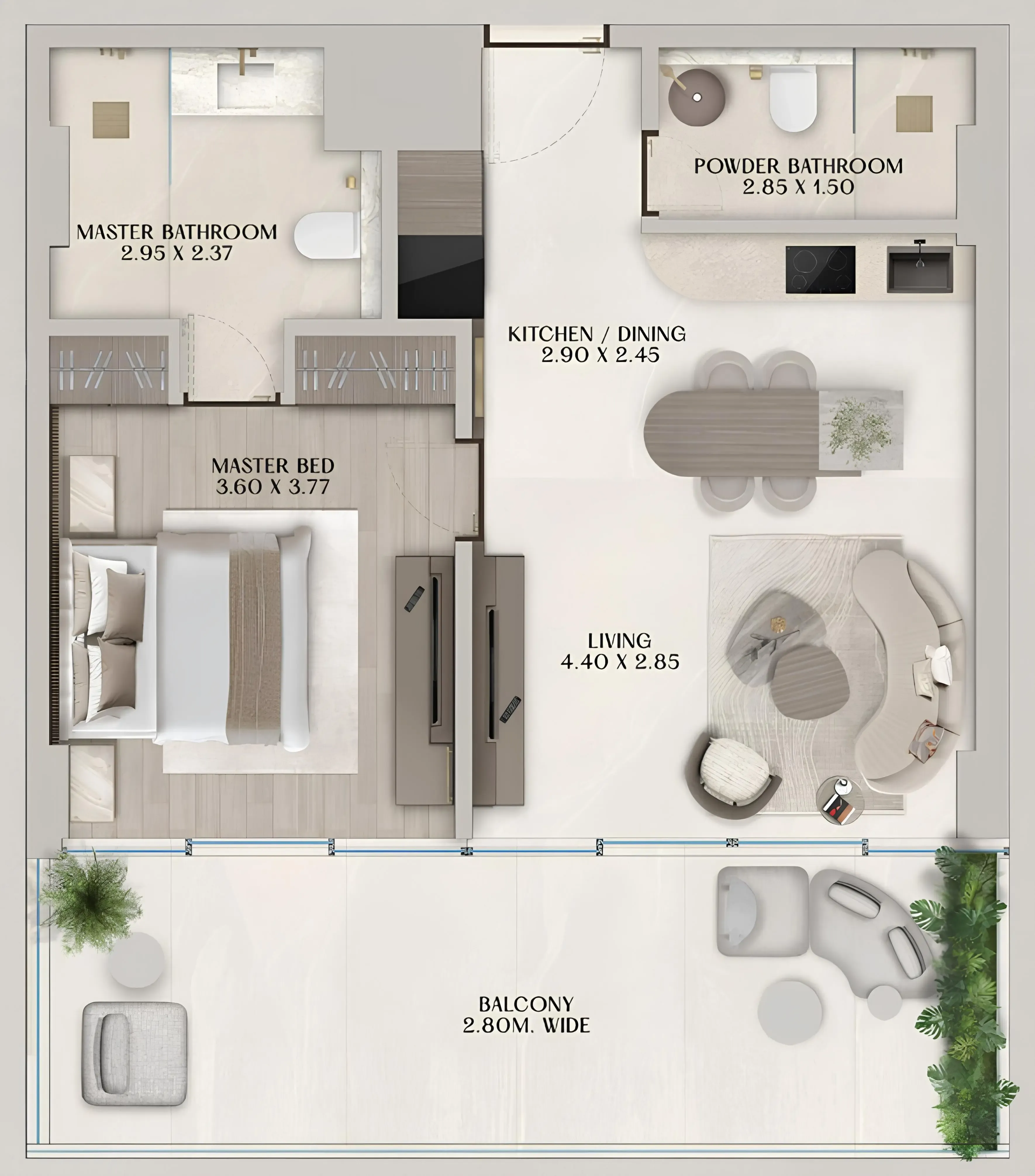 Floor plan — 1 BR