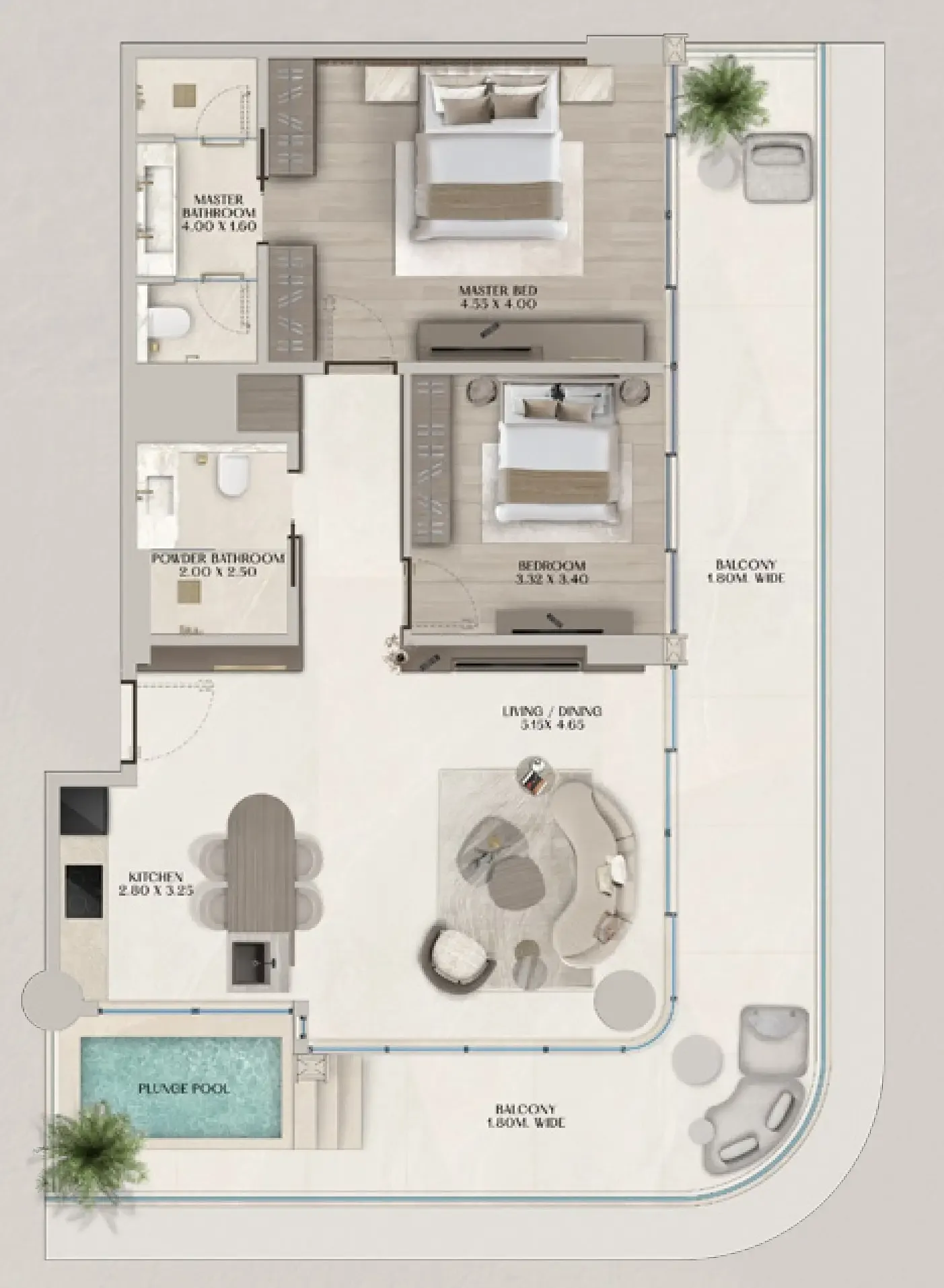 Floor plan — 2 BR