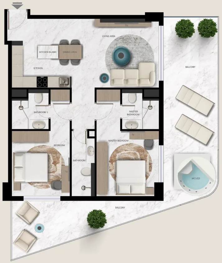Floor plan — 2 BR