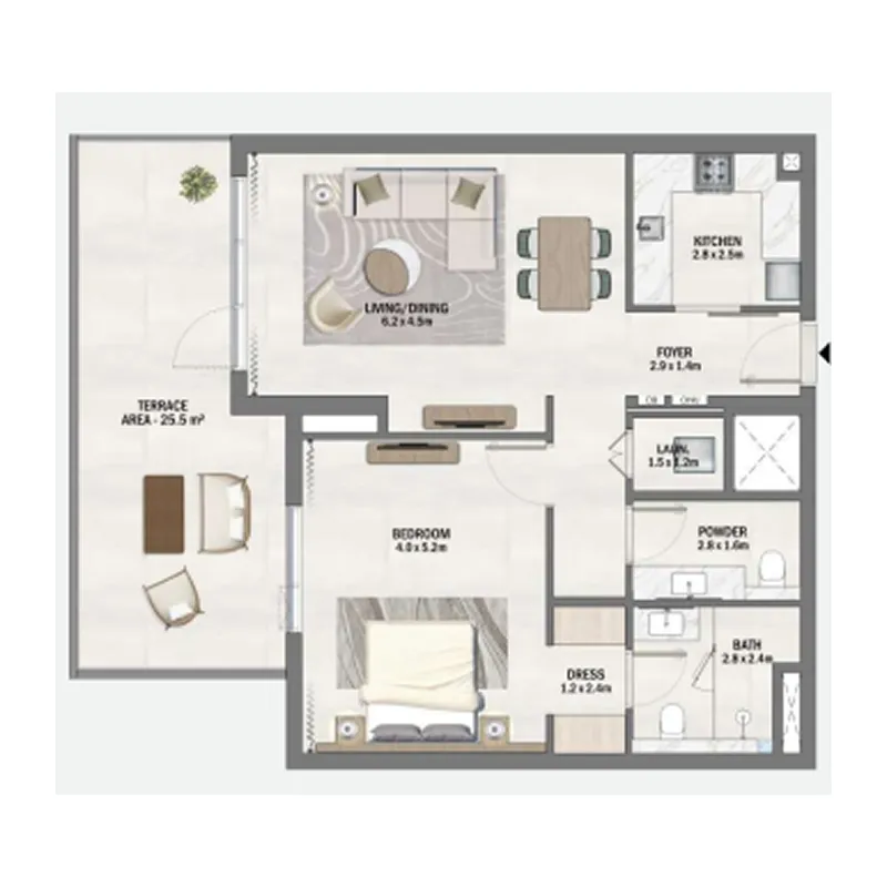 Floor plan — 1 BR