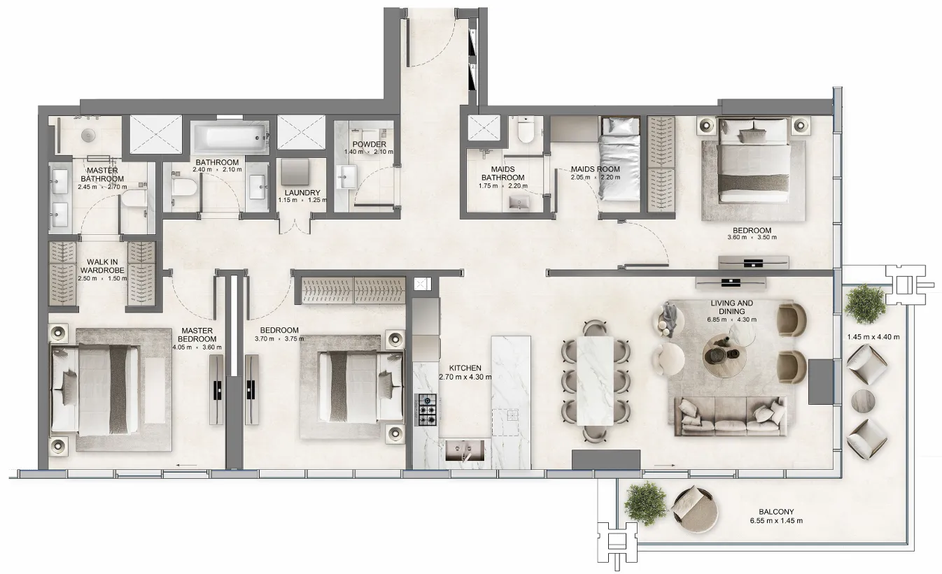 Floor plan — 3 BR