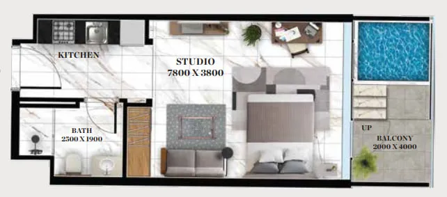 Floor plan — Studio