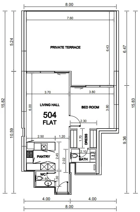 Floor plan — 1 BR