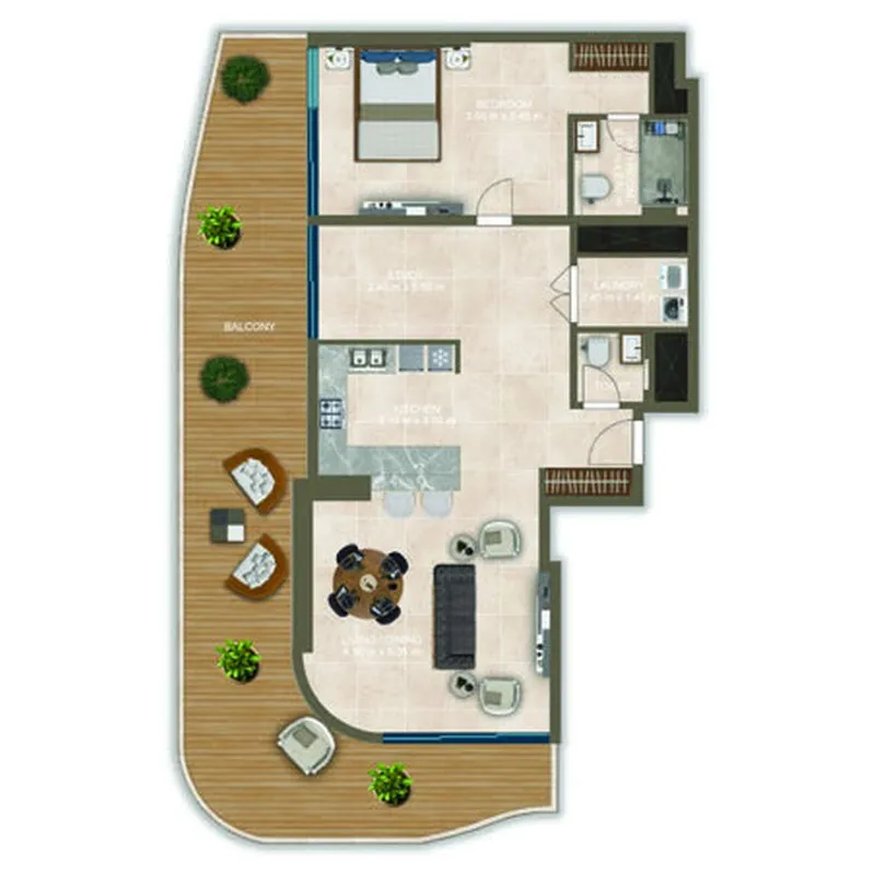 Floor plan — 1 BR