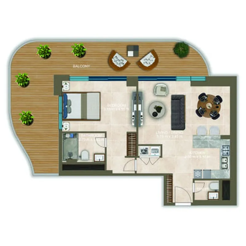 Floor plan — 1 BR
