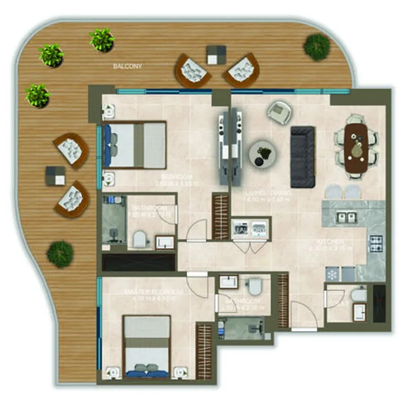 Floor plan — 2 BR