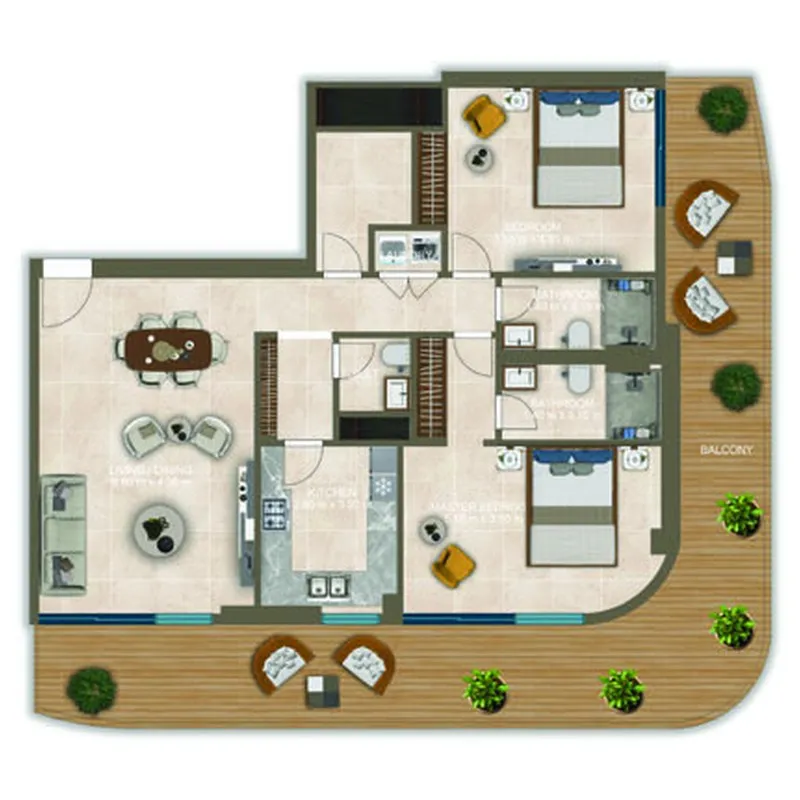 Floor plan — 2 BR