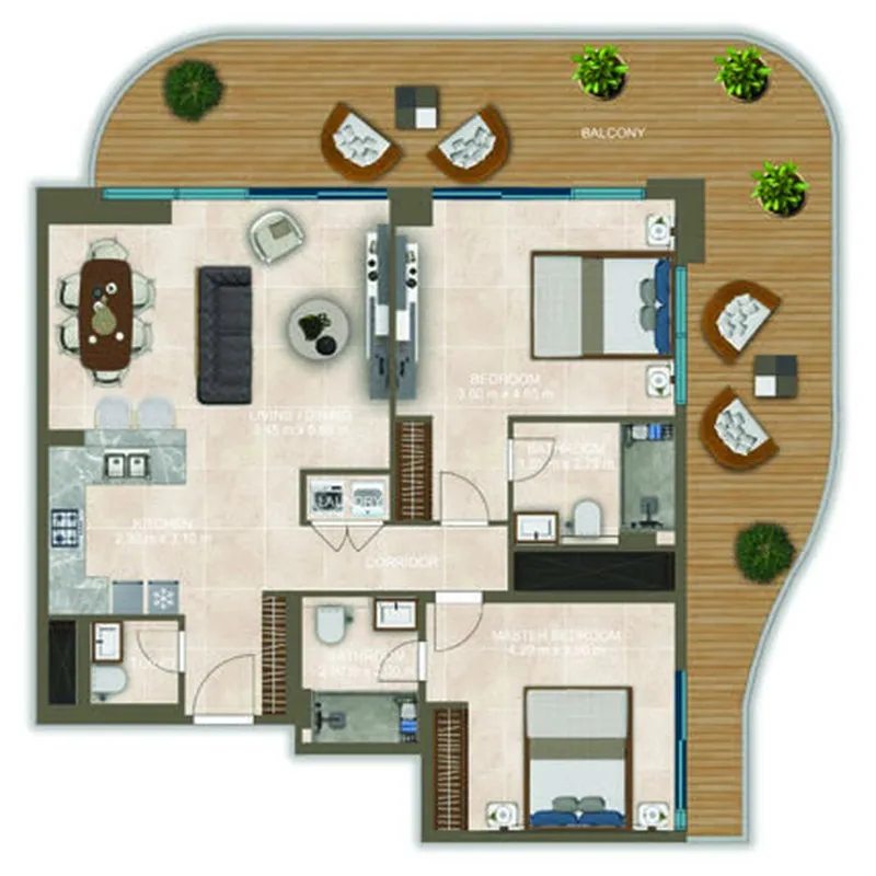 Floor plan — 2 BR