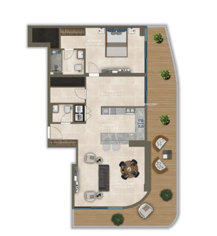 Floor plan — 2 BR
