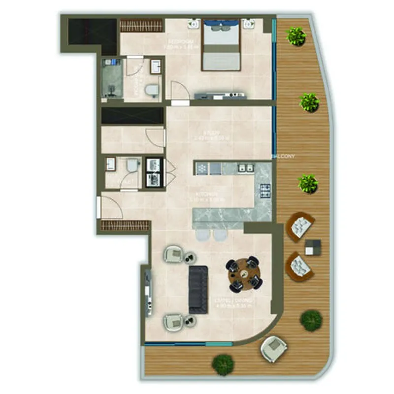 Floor plan — 2 BR