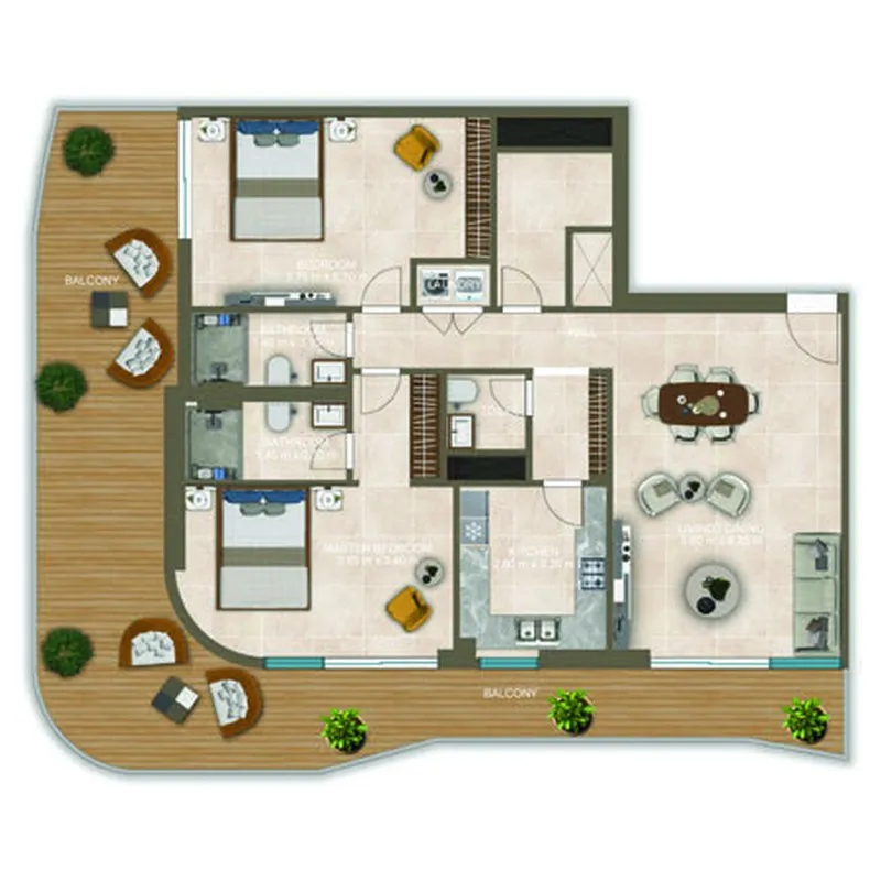 Floor plan — 2 BR