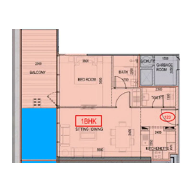Floor plan — 1 BR