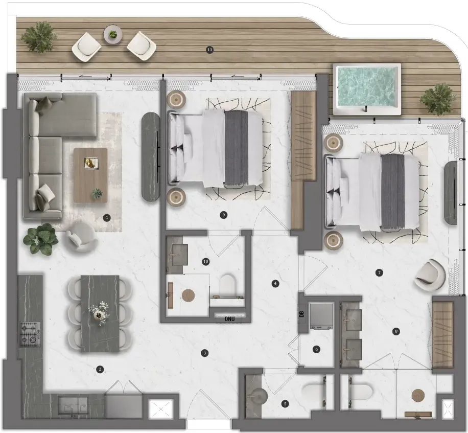 Floor plan — 2 BR