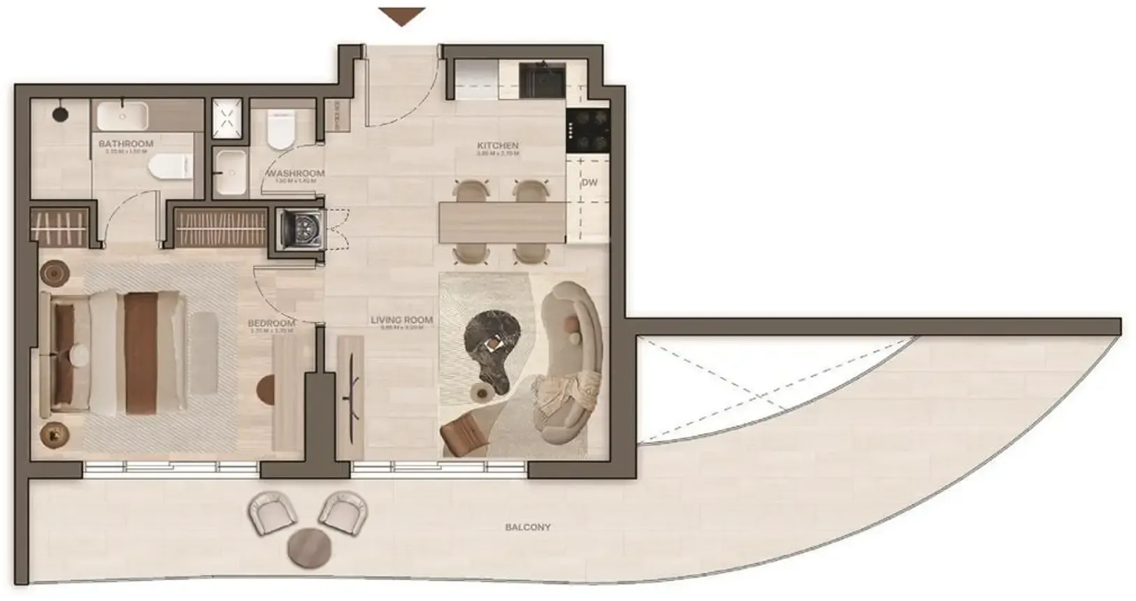 Floor plan — 1 BR
