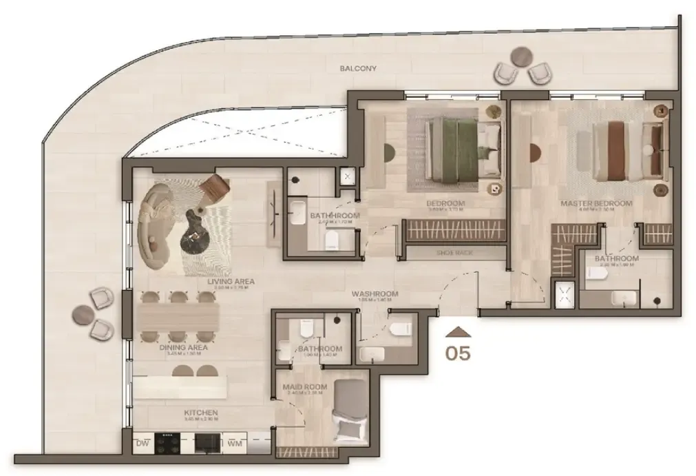 Floor plan — 2 BR