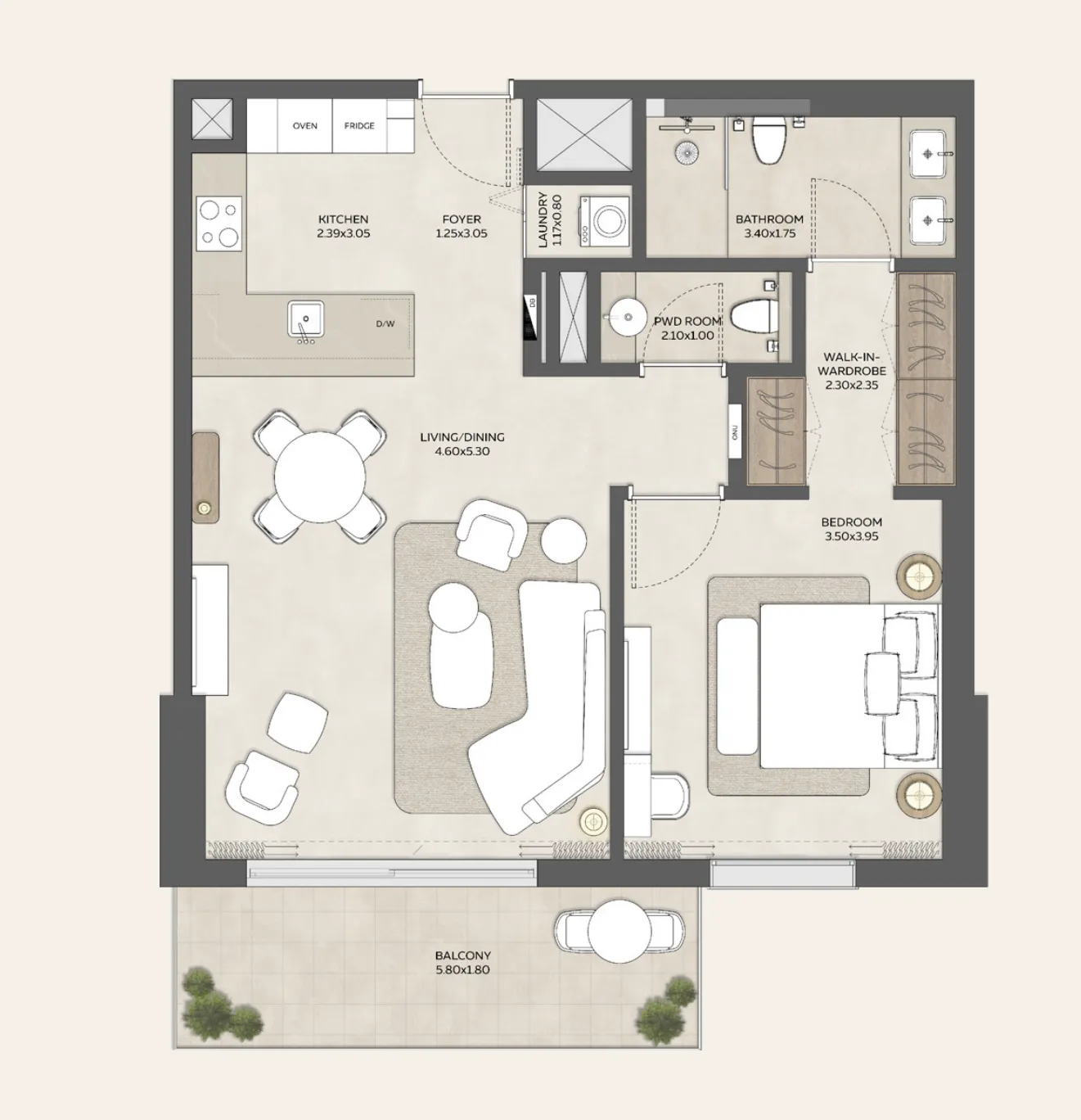 Floor plan — 1 BR