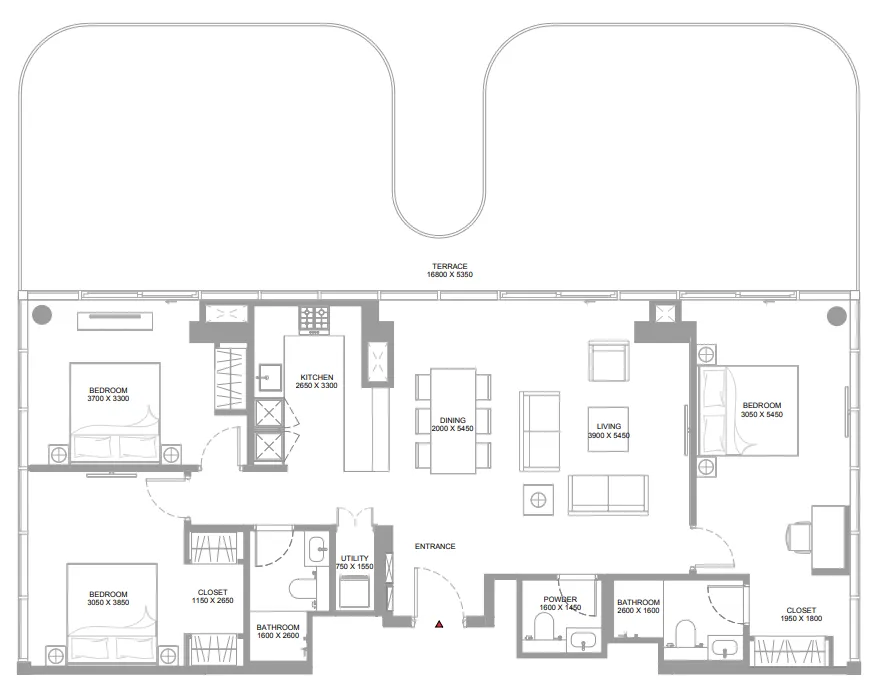 Floor plan — 3 BR