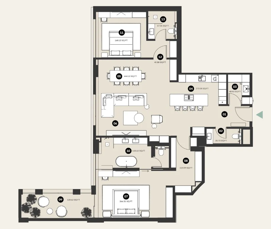 Floor plan — 2 BR