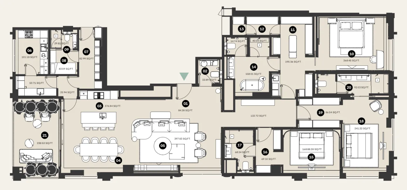 Floor plan — 3 BR