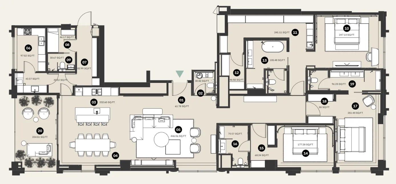 Floor plan — 3 BR