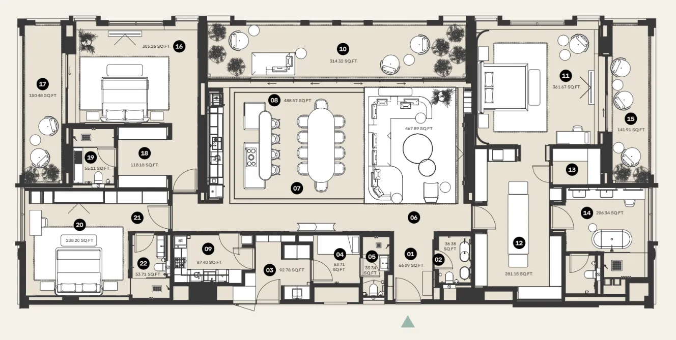 Floor plan — 3 BR