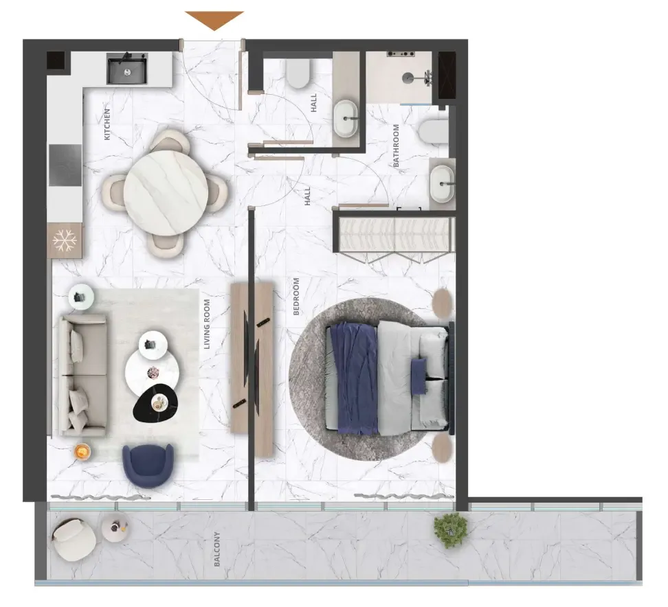 Floor plan — 1 BR