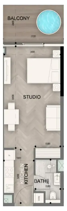 Floor plan — Studio