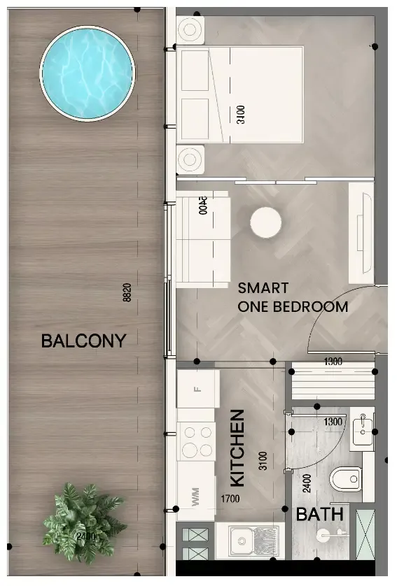 Floor plan — Studio