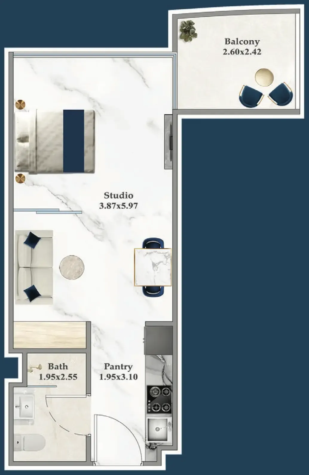 Floor plan — Studio