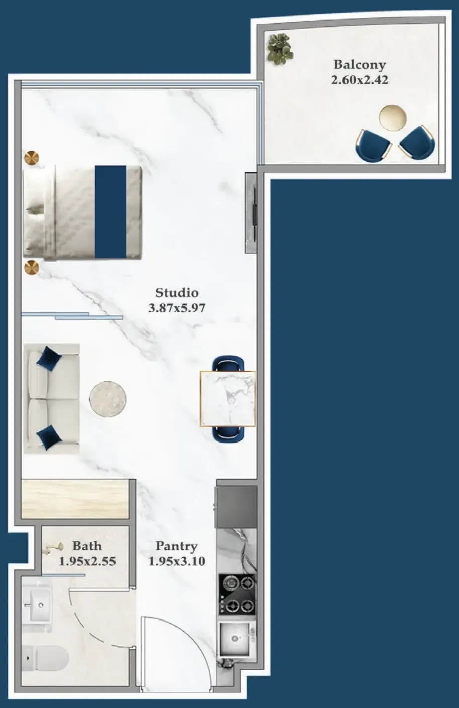 Floor plan — Studio
