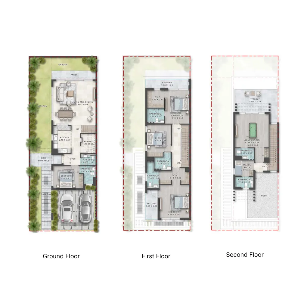 Floor plan — 5 BR