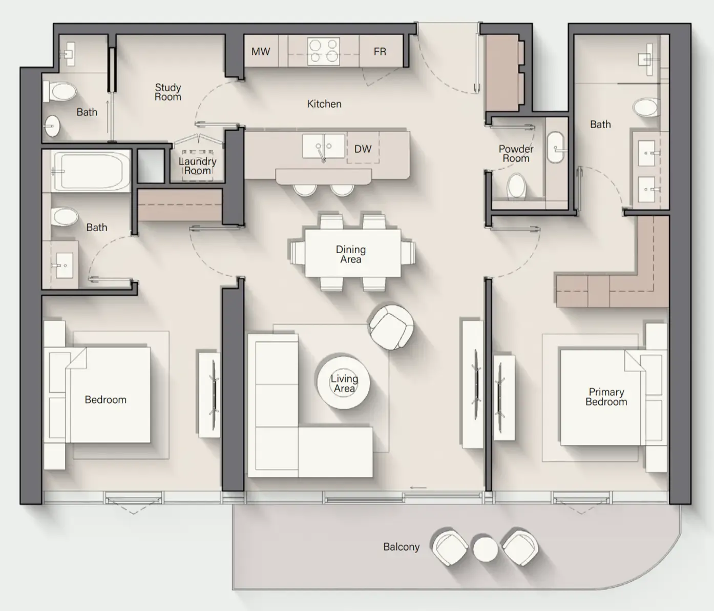 Floor plan — 2 BR