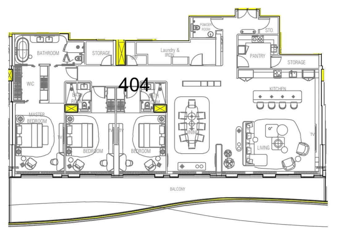 Floor plan — 3 BR