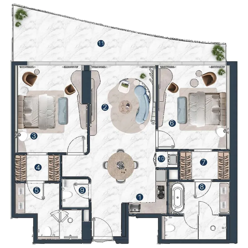 Floor plan — 2 BR