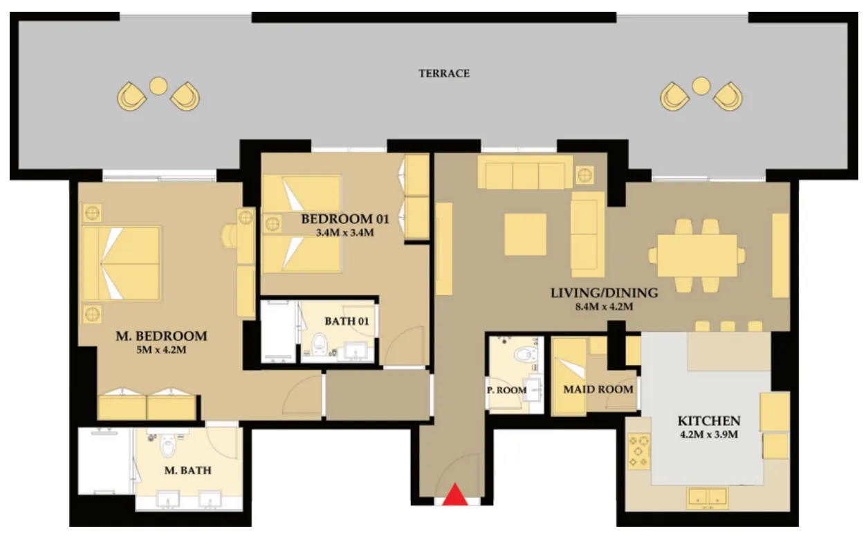 Floor plan — 2 BR