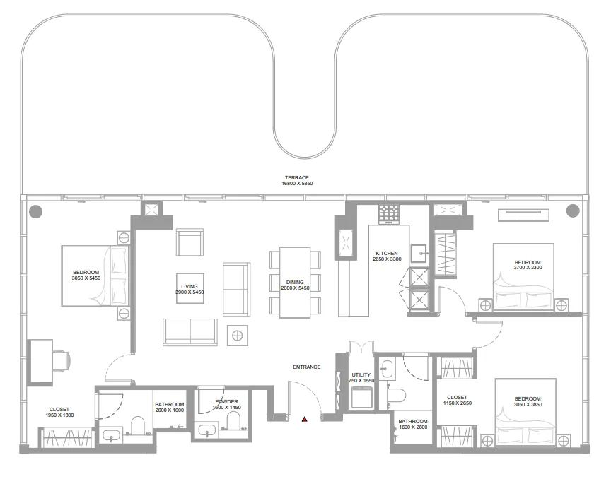 Floor plan — 3 BR
