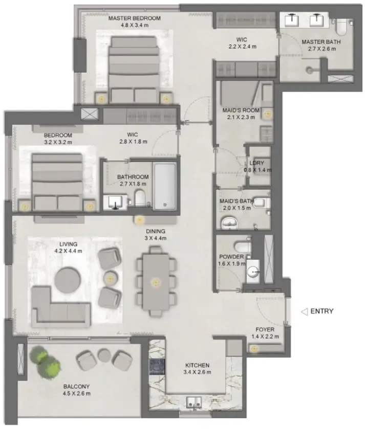 Floor plan — 2 BR