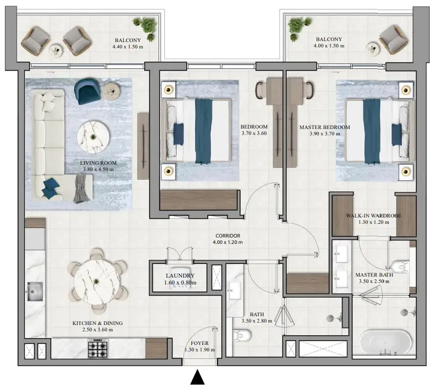 Floor plan — 2 BR