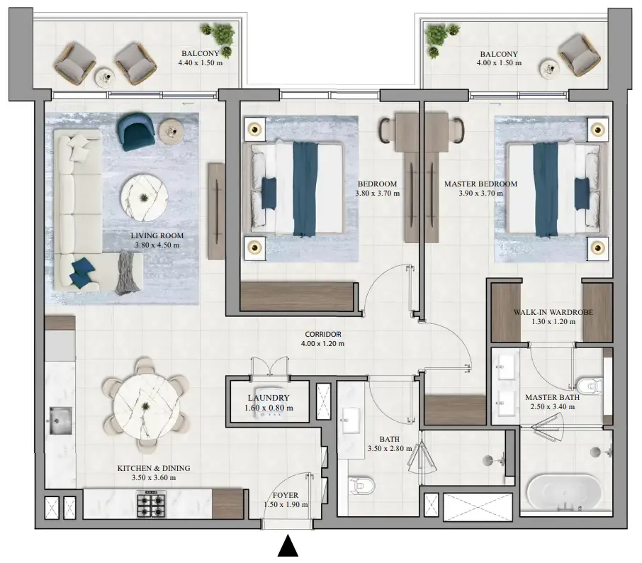 Floor plan — 2 BR