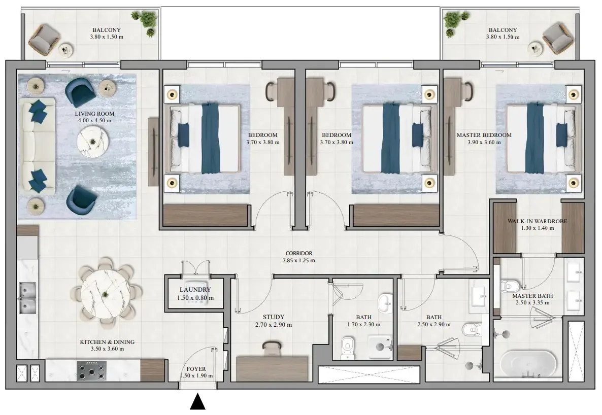 Floor plan — 3 BR