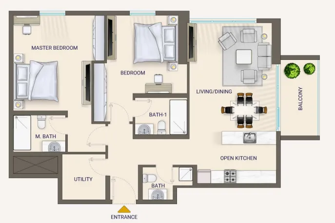 Floor plan — 2 BR