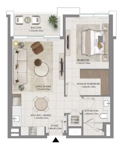 Floor plan — 1 BR