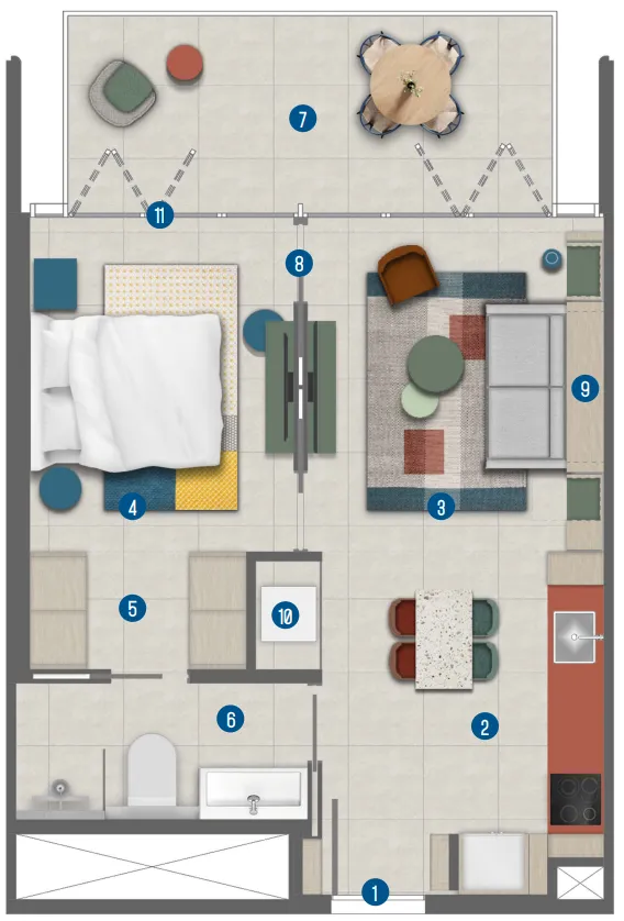 Floor plan — 1 BR