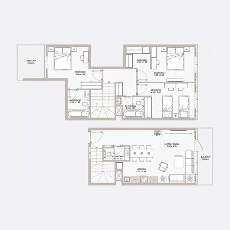 Floor plan — 3 BR