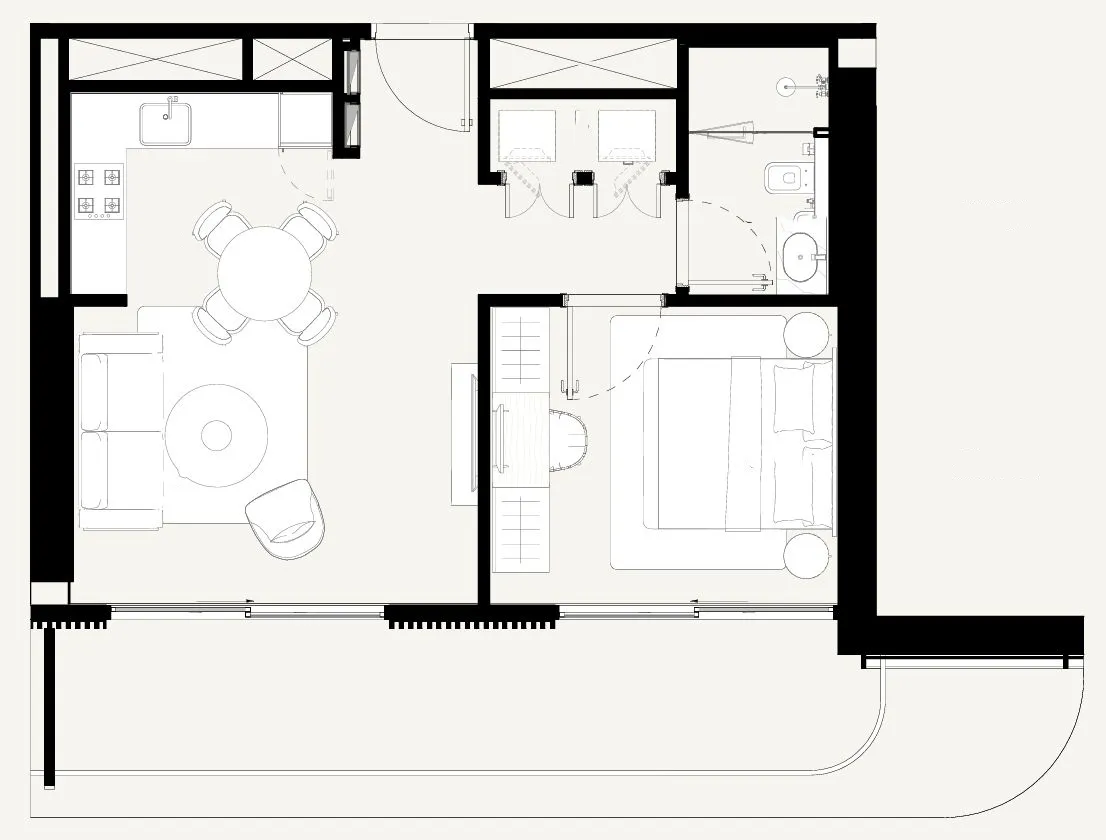 Floor plan — 1 BR