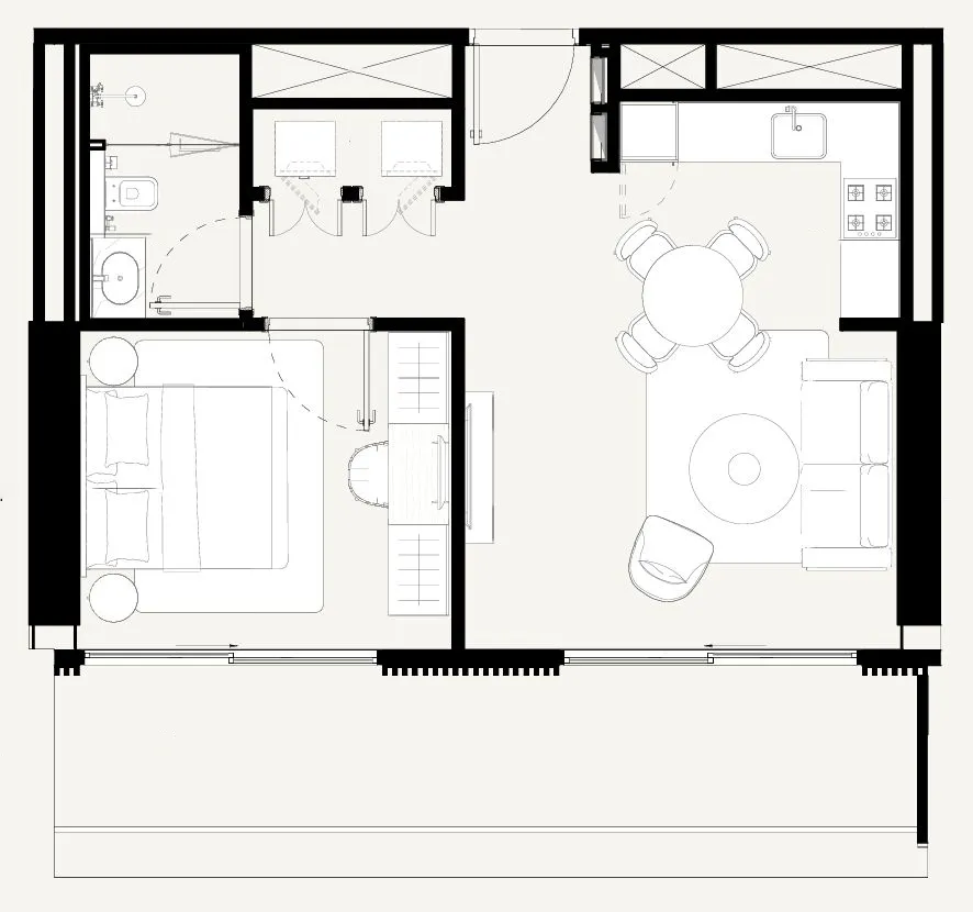 Floor plan — 1 BR