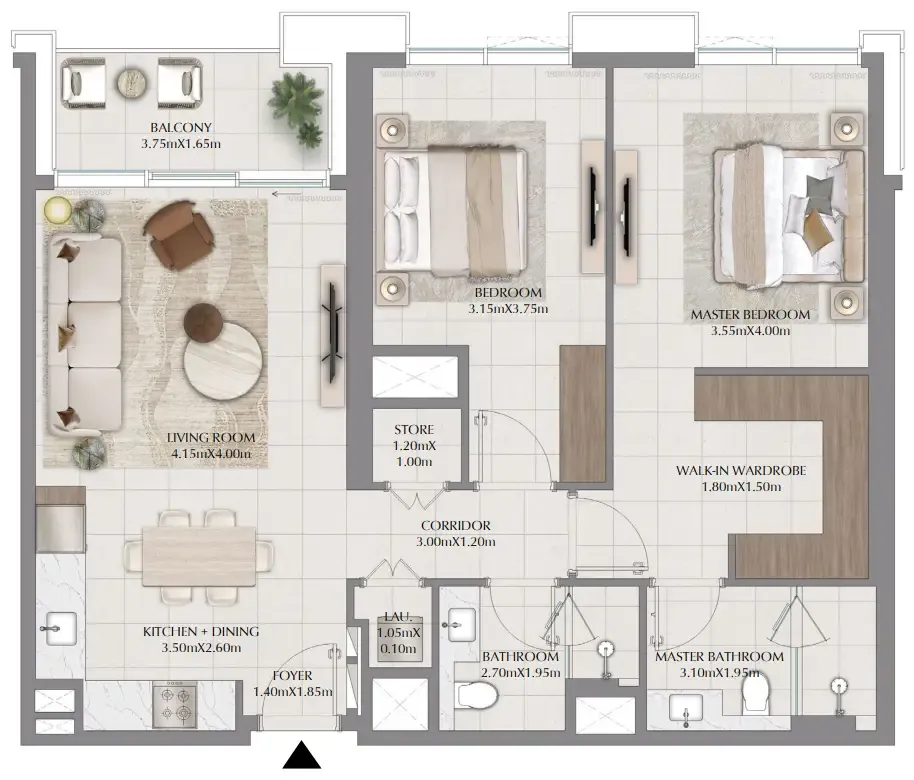 Floor plan — 2 BR