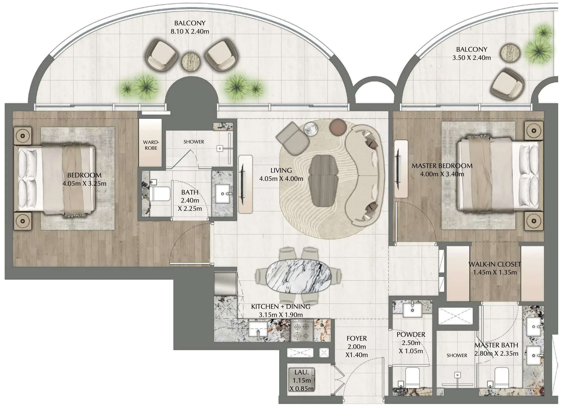 Floor plan — 2 BR
